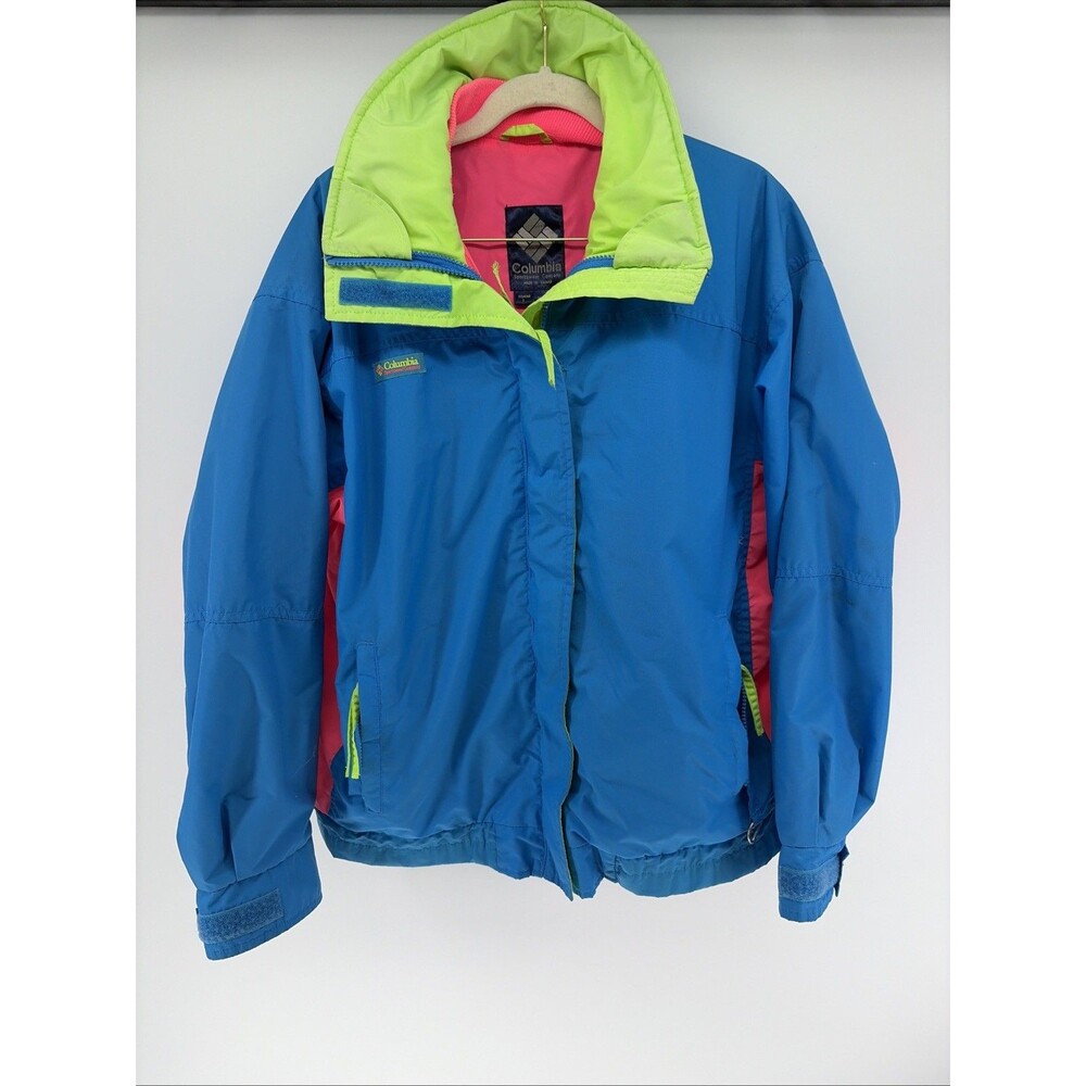 Vintage 90s Columbia Bugaboo 3in1 Ski Jacket Womens Medium Neon Colorblock